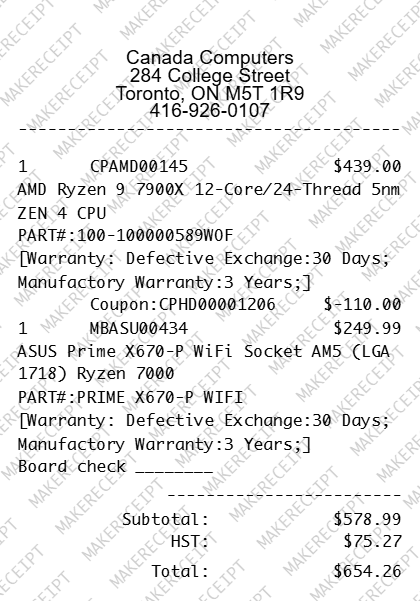 Computer Repair Receipt preview