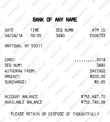Fake ATM Receipt preview