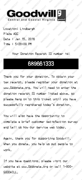 Goodwill Receipt preview